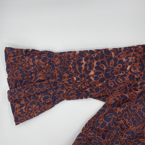 Topshop Navy/Orange Lace Dress - Picture 4 of 6